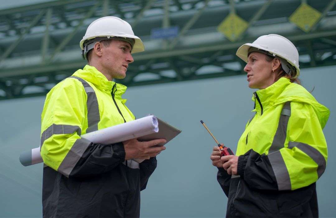 Workers discussing substitutions