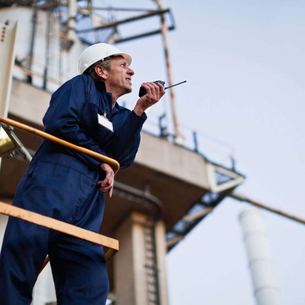 Worker handling diisocyanates