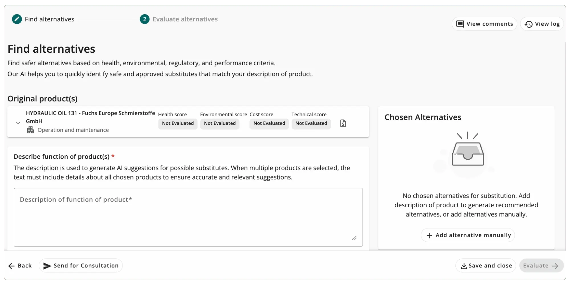 ChemCenter Substitution