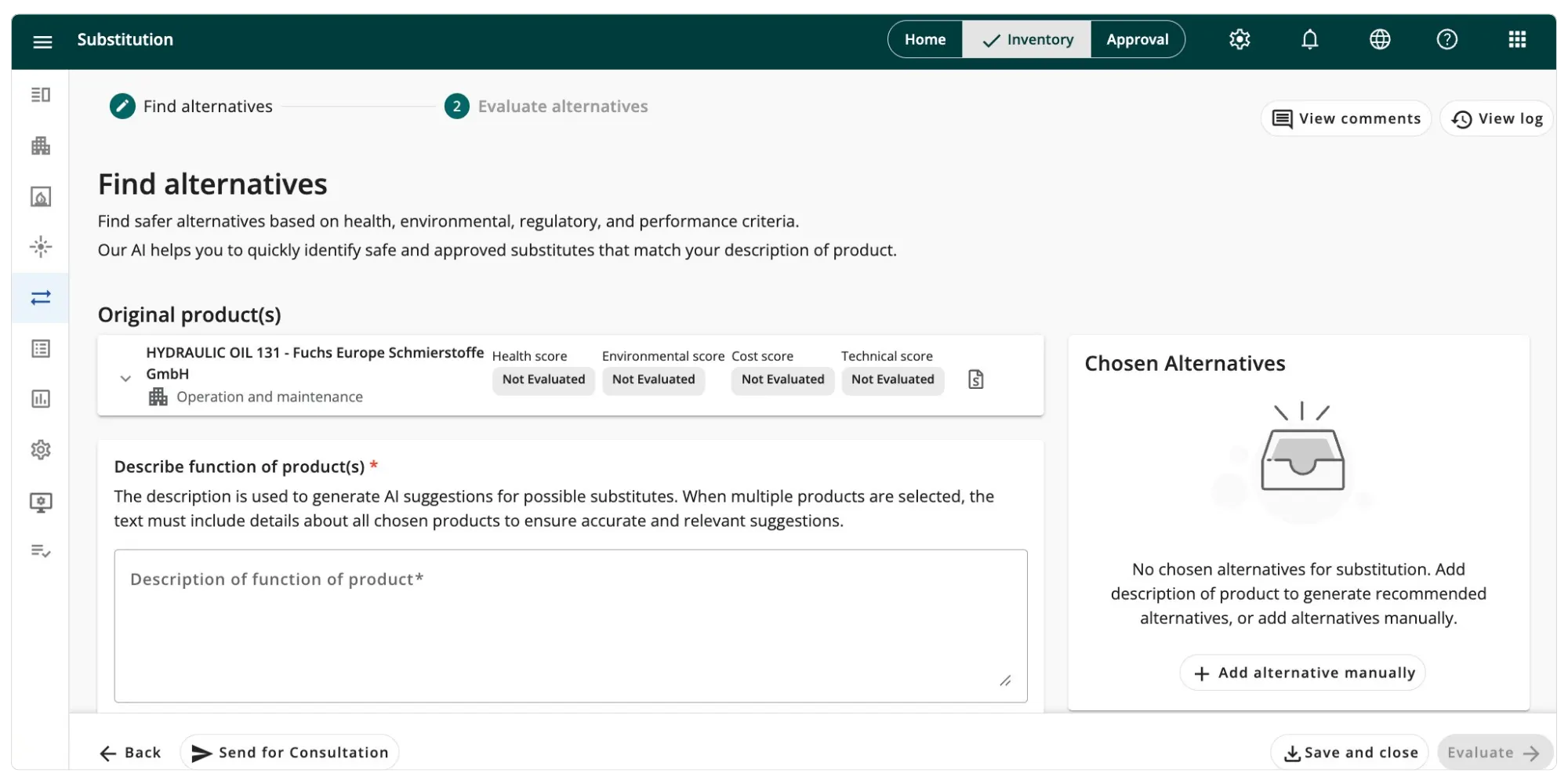 ChemCenter Substitution