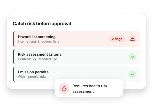 ChemCenter chemical approval feature