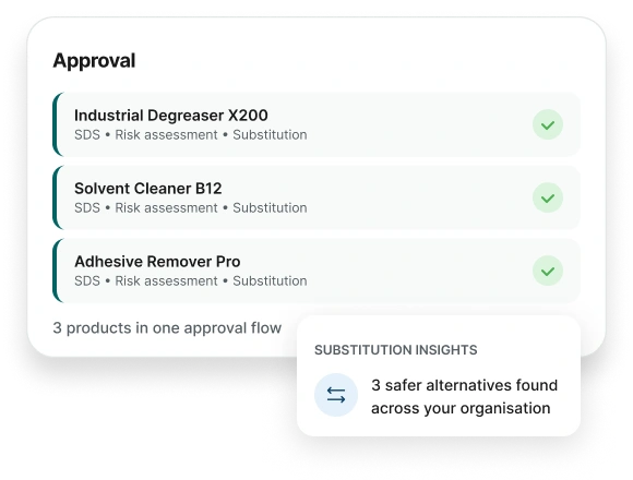 ChemCenter chemical approval feature