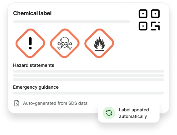 ChemCenter chemical labels feature