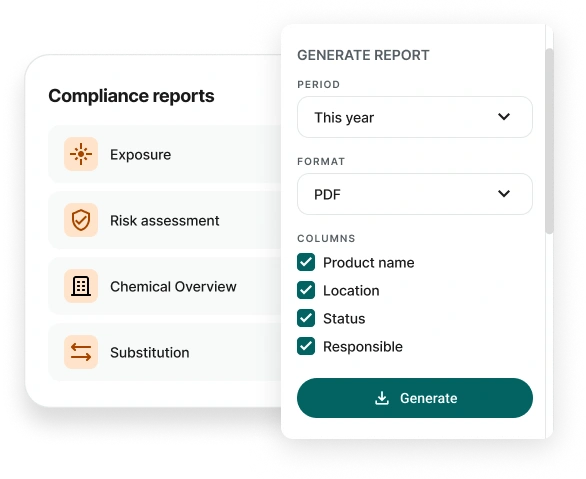 ChemCenter reports and analytics feature
